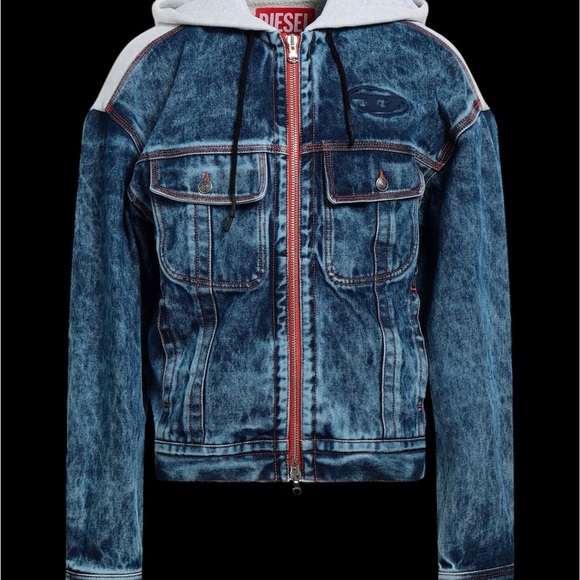 Diesel denim jacket orange zipper UNISEX - Picture 7 of 15